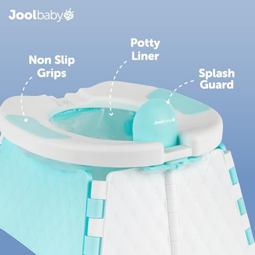 Jool Baby Portable Potty Training Chair with Travel Bag and 30 Liners, Foldable, Indoor/Outdoor Use, Camping (Aqua) - 3
