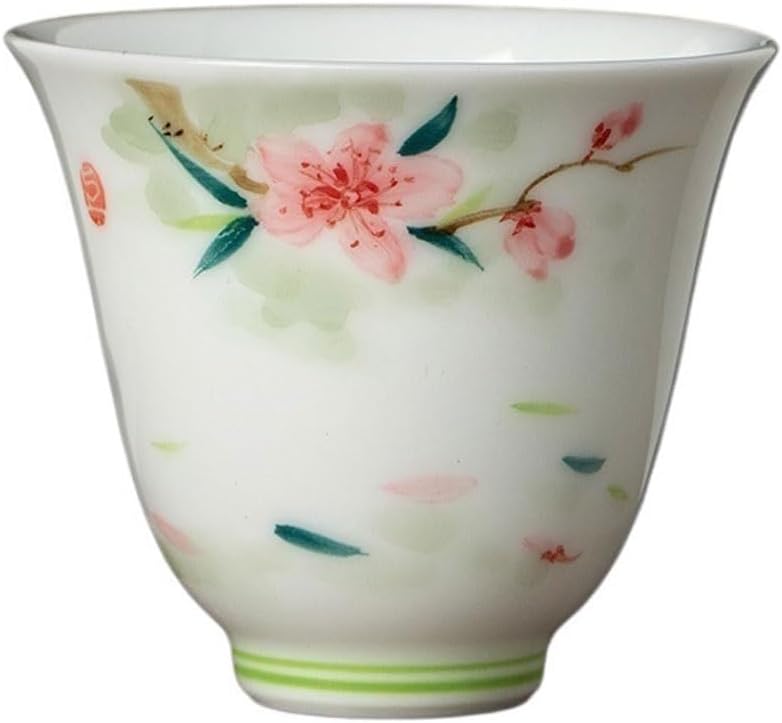 GSOUL Kungfu Tea cup Ceramic Tea Cup Single Hand-painted Peach Blossom Host Home Exquisite Small Tea Cups