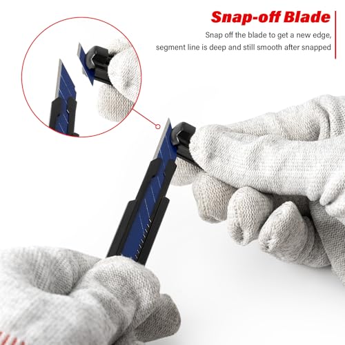 Image of 9mm Utility Knife Replacement Blades,30 Degree Snap Off Carbon Steel Knife Blades for Retractable Cutting Knives, Hobby, Craft, Box Cutter 100PCS (Blue)