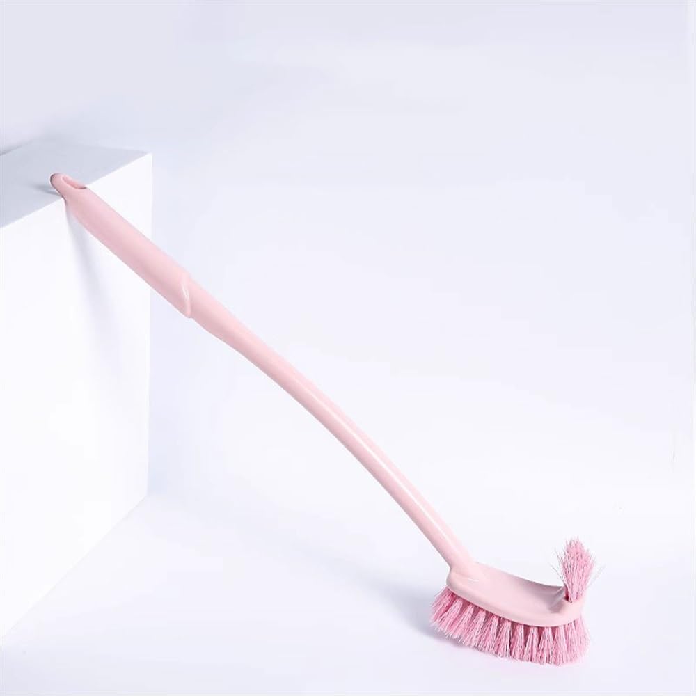 Escobilla WC Cepillo de baño de plástico Rosa con Tapa, Mango de Cepillo extraíble, Cepillo de baño, Soporte de Suelo, Mango Largo, Cepillo de baño Colgante Escobillas de Inodoro