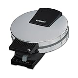 profi waffeleisen mit stiel Schwere und tiefe Backplatten Cloer 185 Waffelautomat für kuchenartige Waffeln / 930 W/Waffelgröße 16 cm/schwere Backplatten/optische und akustische Fertigmeldung/Edelstahlgehäuse, Edelstahl, Schwarz, Silber