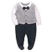 Famuka Baby Junge Anzug Taufe Hochzeit Partei Babykleidung (Grau, 6-9 Monate)