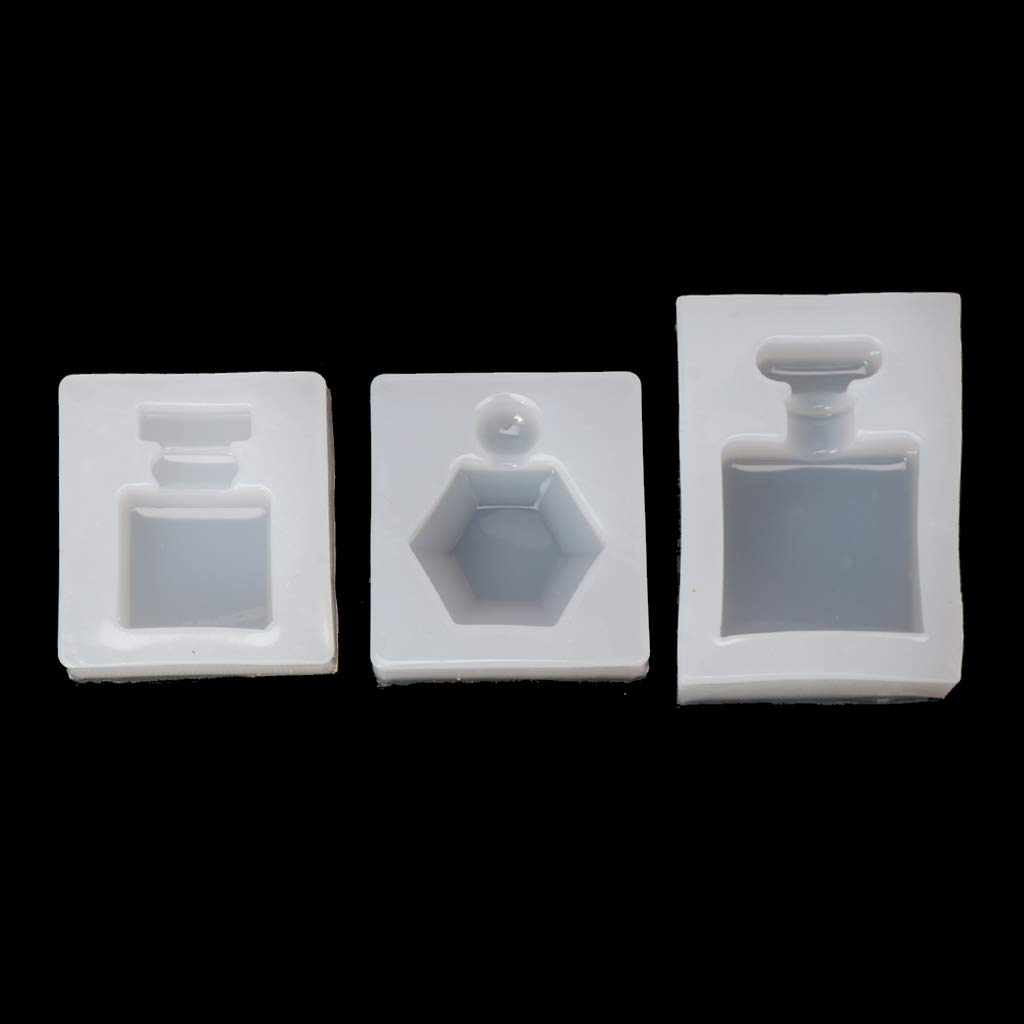 Buwei 3Pcs Perfume Bottle Silicone Epoxy Resin Mold Pendant Candy Chocolate Cake Mould