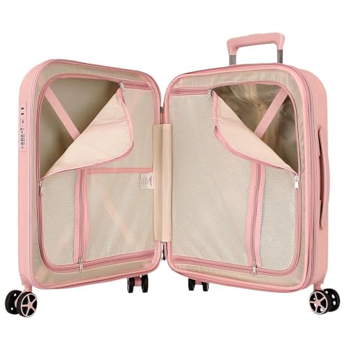 Reebok Franklin Valise Cabine, Set valises, fabriquée en ABS, Un matériau résistant et léger, Fermeture TSA, Quatre Roues Doubles à Rotation multidirectionnelle, par Joumma Bags, Nude, Set valises