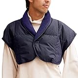 [pajamaya IZUMM] パジャマ屋 肩当て ダウン 無地 メンズ 兼 レディース／ダークネイビー・フリーサイズ