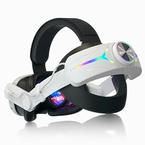 OKESYO Elite Head Strap for Meta Quest 3, VR Accessories Head Strap with 8000mAh Battery, Elite Strap Quest 3, Enhanced Comfort/Reduce Head Pressure/RGB/Extended Support/Adjustable/PU Material