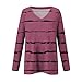 Summer Outfits for Women Womens Clothing Maternity Shirts Women's Fashion Loose Floral T-Shirt V-Neck Long Sleeve Striped Gradient Printed Casual Top for Summer Cute Tops Women (Red,M)