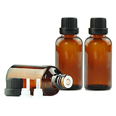 3PCS Amber Glass Bottle with Orifice Reducer and Black Cap Essential Oil Bottle Empty Cosmetic Storage Container Vial for Perfume Aromatherapy 100ml/3.4oz Cover