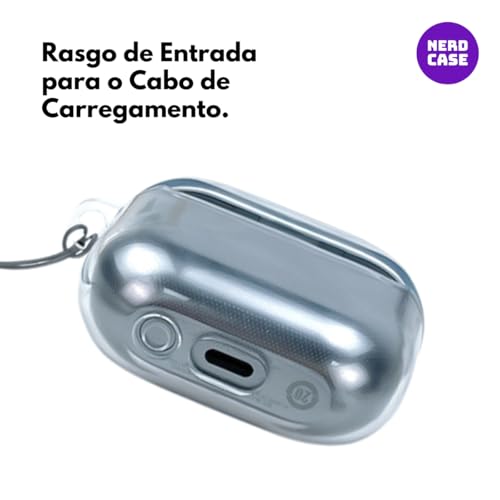 NERDCASE, Capa de Silicone Transparente Compatível com Galaxy Buds 3 e 3 Pro, Proteção Premium