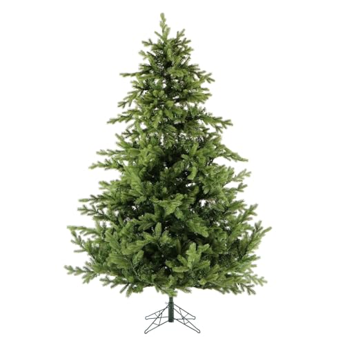 Fraser Hill Farm 7.5-Ft. Foxtail Pine Artificial Christmas Tree with Stand and No Lights, Unlit Foldable Fake Christmas Tree with Realistic Foliage for Home Decoration