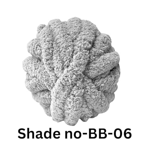 Image of VCR Fog Grey Yarn, 200 Grams Big Chunky Hank, 22 Meters Length, Suitable for Knitting Blankets and Pillows, 100% Polyester Yarn Ball for Crochet DIY, Soft Threads, Pack of 1