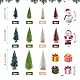 BXYIIGRU 41 Stück Mini Weihnachtsbaum Künstlicher Klein Tannenbaum Grün Rot Miniatur Weihnachts Baum mit Schneeeffekt Christbaum Holzsockel für Tischdeko, Schaufenster, DIY(4.5/6.5/8.5cm)