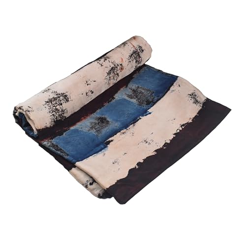 Image of Ethnics of Kutch Womens's Ajrakh Modal Silk Natural Dye Hand Block Print Unstitched Kurta Fabric