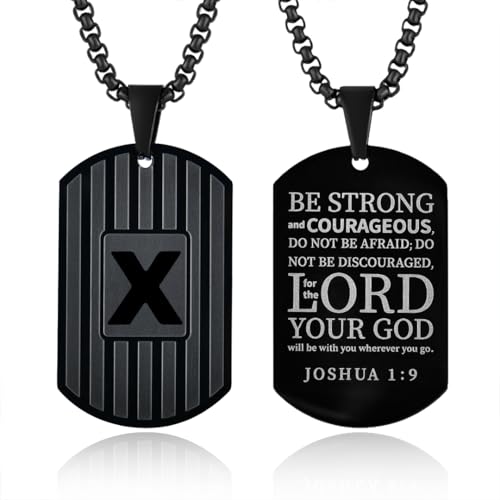 Collier lettre acier titane noir homme pendentif alphabet de A à Z bijou religieux pour lui