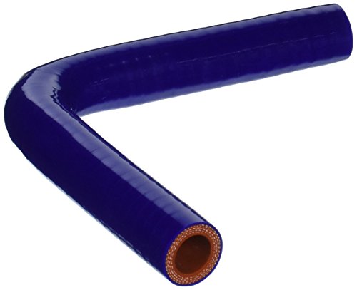 HPS HTSEC90-062-BLUE Silicone High Temperature 4-ply Reinforced 90 degree Elbow Coupler Hose, 100 PSI Maximum Pressure, 4" Leg Length on each side, 5/8" ID, Blue