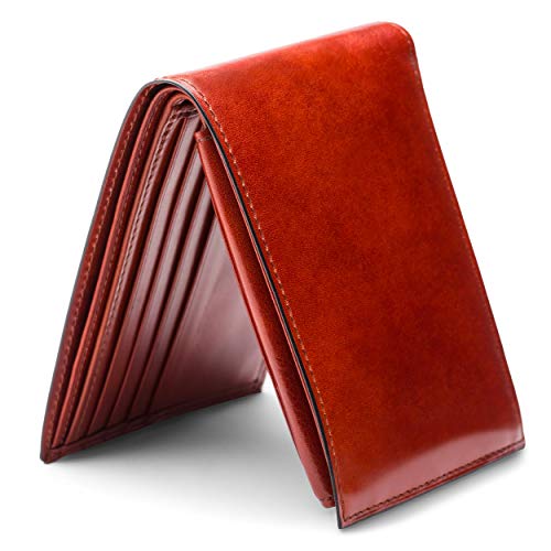 Image of Bosca Men's Leather Wallet with Removable ID Passcase - Bifold Wallet for Men With 8 Card Slots, Premium Hand-Stained Leather With Gift Packaging, Cognac Brown