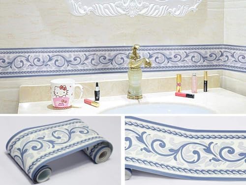 WYLNEP Bordure de papier peint autocollant en vinyle imperméable de 10 x 500 cm d'épaisseur pour décoration d'intérieur, salle de bain, cuisine, chambre à coucher, bureau, couloir, porte en verre