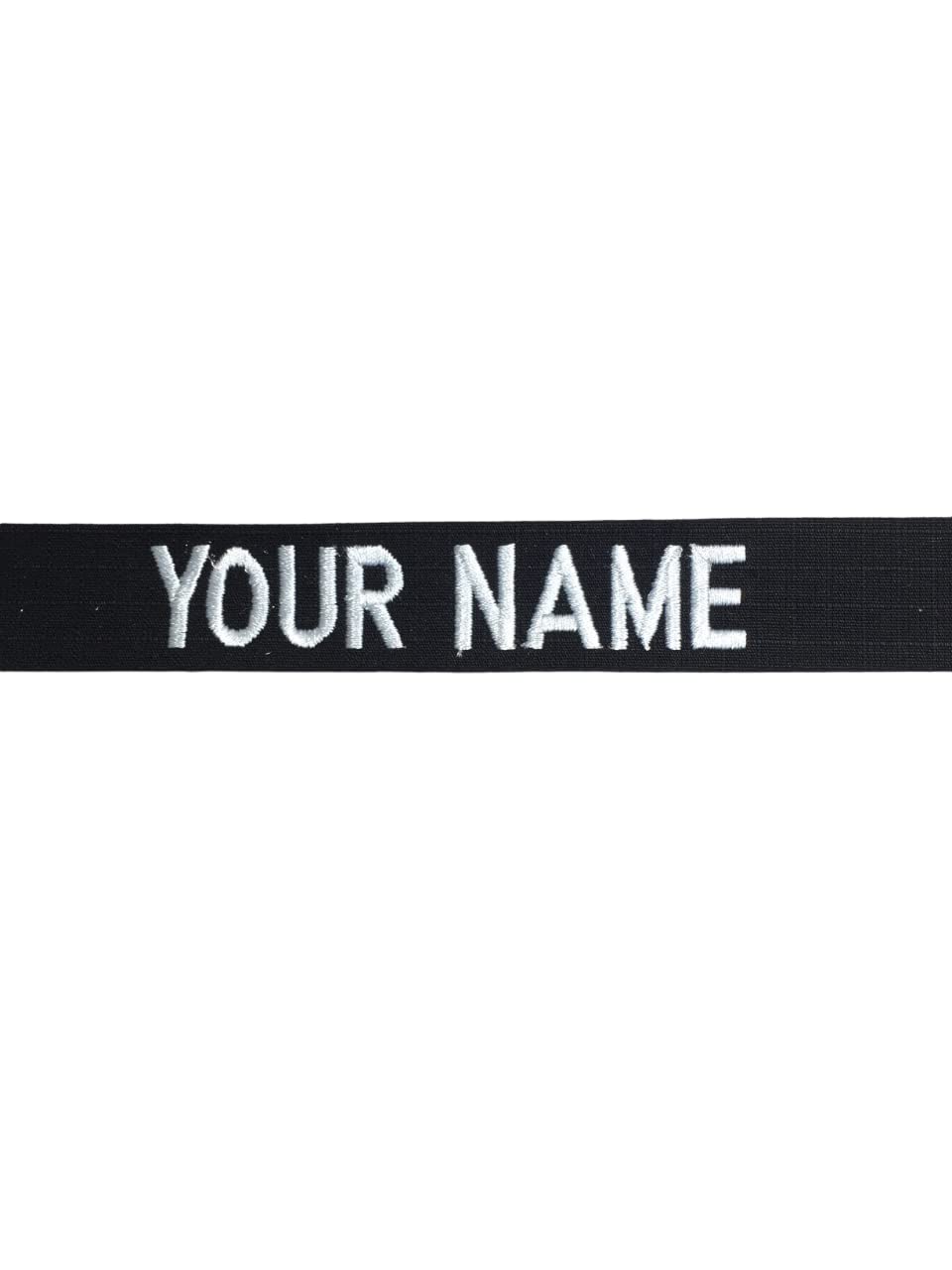 Custom Black Name Tape, with Fastener or Sew-On, Branch Tape (Without Fastener, Black)