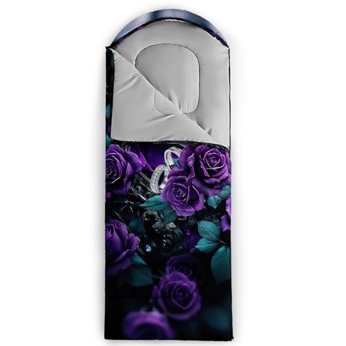 Image of QOOMO Ball Flower Camping Sleeping Bags,3 Season Warm & Cool Weather,Lightweight,Waterproof Sleeping Bags for Adults & Kids,Traveling,and Outdoors,Camping Gear Equipment