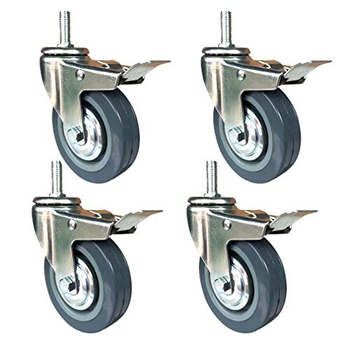 Roues de rechange 100 mm silencieuses en polyuréthane avec tige filetée M10