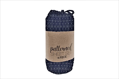 Ienjoy Home Simply Soft 3 Piece Sheet Set Polkadot Patterned, Twin, Navy (Ss-4Pc-Poka-Twin-Na) #TOP1