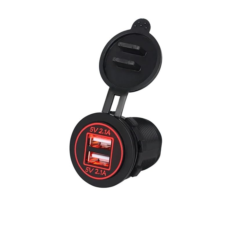 Chargeur moto double USB 3.0 QC rapide 12V 24V étanche avec indicateur LED rouge