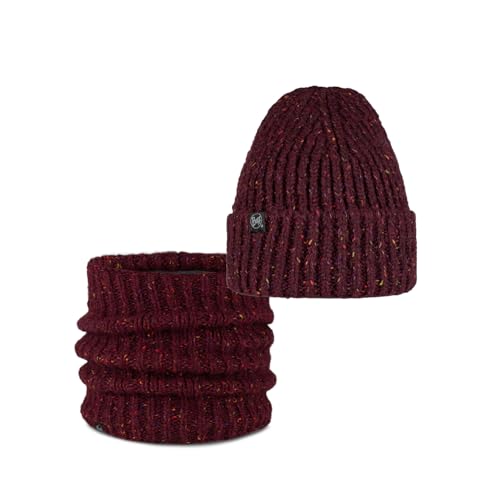 Pacchetto Duo Knitted & Fleece Band Berretto Kim Dahlia Granate e & Scaldacollo Kim Taglia unica Adulti