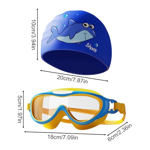 Lunettes de natation pour piscine et plongée avec bonnet ajustable