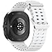 EANWireless Compatible for Samsung Galaxy Watch 7 Ultra Band 47mm, Soft Ocean Silicone Sport Strap with Silver Metal Buckle Replacement Accessory Fit for Samsung Galaxy Watch Ultra Band,White