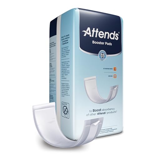 Attends Booster Pads for Adult Incontinence designed to boost absorbency of other Attends products, Unisex, one size, 3.5