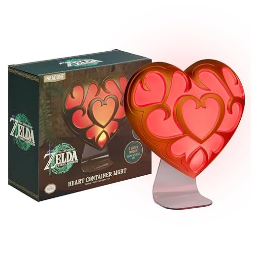 Paladone The Legend of Zelda Heart Container Light - Lámpara oficial de Nintendo para sala de juegos, 2 modos de luz, regalo de iluminación de estado de ánimo para jugadores