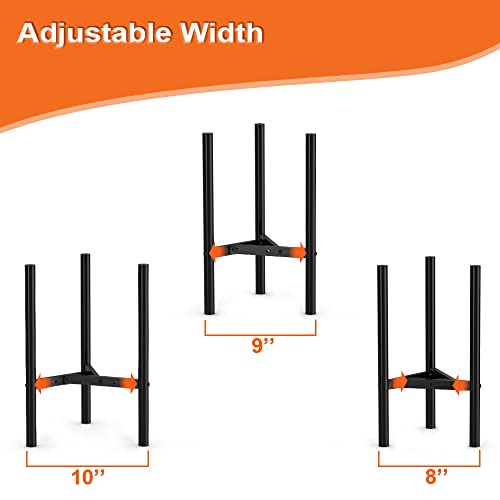 Kcysta Plant Stand, Adjustable Plant Stand Indoor (8-10 Inches), 2 Heights Plant Holders Indoor Stand, Black (Pot & Plant Not Included) #TOP4