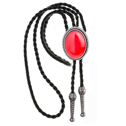 Image of Joxevyia Bolo Tie for Men Vintage Cow Skull Leather Rope Western Cowboy Necktie Vintage Bola Tie Gift for Him