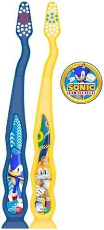 FIREFLY Manual Toothbrush for Kids with Suction Cup, Sonic the Hedgehog, Soft Bristle, 2 toothbrushes + 1 Cover image 5