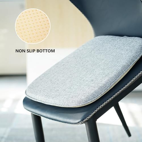 Coussin de chaise de salle à manger lot de 2 en coton et lin jaune lavable - 5