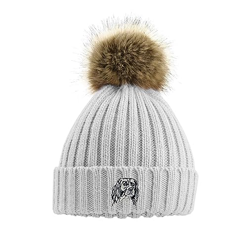 Gorro de lana súper suave bordado Springer Spaniel Inglés con acabados premium de invierno 3