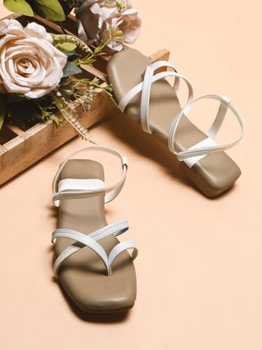 Image of SilverArrow womens Breeza Flat Sandal, Fashion Sandals with Strap, Suitable for Fusion Outfit
