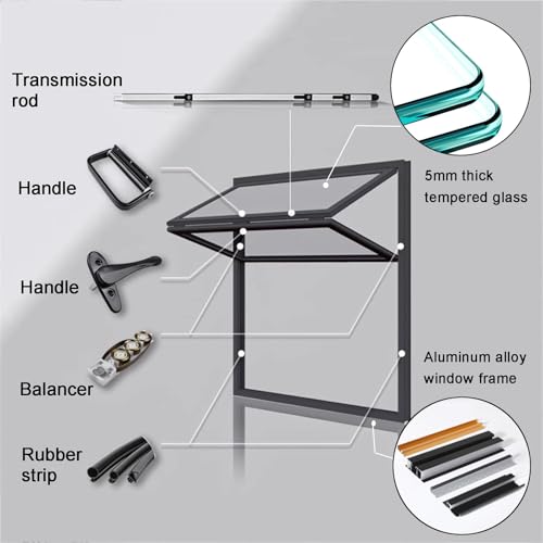 Ventana corrediza de aluminio para carrito de comida con puerta abatible 4