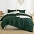 Litanika Comforter King Size Set Dark Emerald Green, 3 Pieces Chevron Tufted Vintage Solid Forest Green Bedding Comforter Sets, Fluffy Bed Set (104x90In Comforter & 2 Pillowcases)