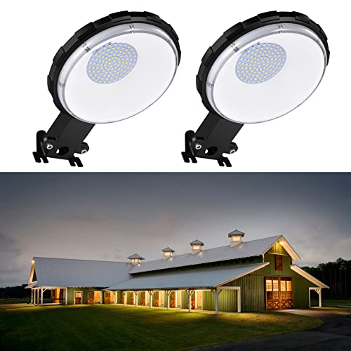 LED Barn Light 100W - 2 Pack 12000LM Dusk to Dawn Outdoor Lighting - 5000K Daylight - IP65 Waterproof Security Area Lights with Photocell for Street Farmhouse Barns Garage Yard Warehouse Outdoor