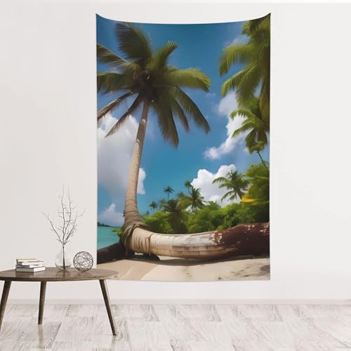 Tapisserie murale tropicale salon chambre déco velours 152x101