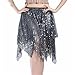 Women's Sparkle Tribal Short Skirt for Belly Dance Practice Training and Adult Stage Performance Costume Wear