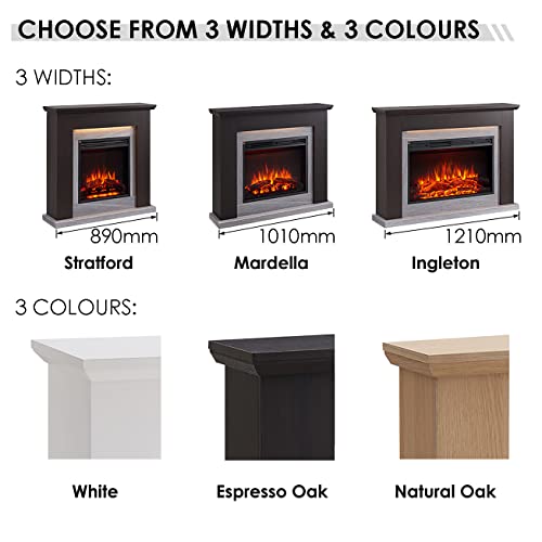 FLAMME Ingleton Electric Fireplace Suite Programmable with Remote Control - Image 3