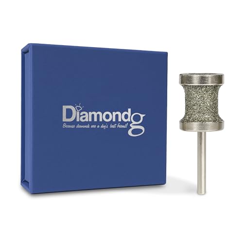 Diamondg Dog Nail Grinder Bit 1 Pack - Compatible with Dremel Diamond Bit for Pet Nails with 80 Grit Body & 120 Grit Polishing Bowl - Ideal for Small Dogs Under 30lbs. Standard Little Lola