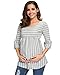 Produktbild Love2Mi Damen Schwanger Oberteile 3/4 Ärmel Umstandsshirts Streifen Lose Umstandstops Mama Kleidung