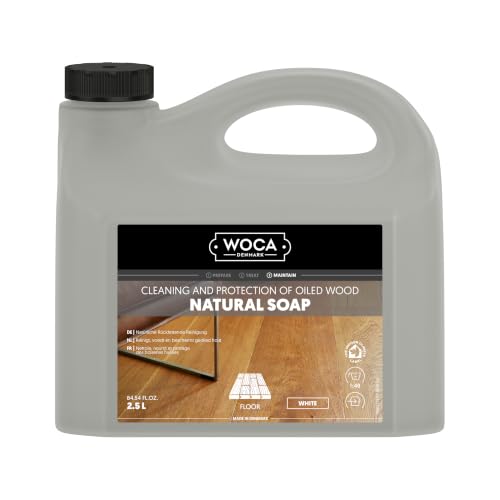 Jabón para suelos de madera blanca Woca 2,5 L limpiador aceitado protector
