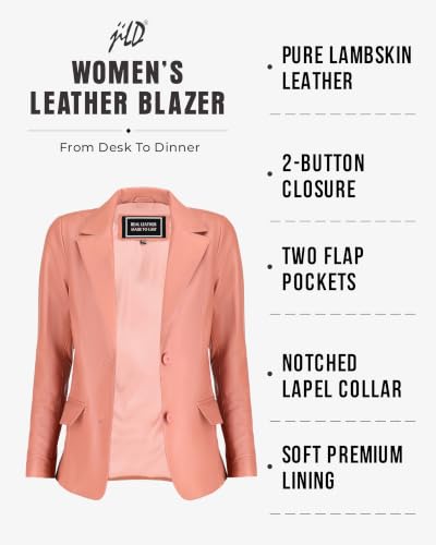 Image of Jild Classic Style Leather Blazer Women - Casual Coat Leather Jacket Women