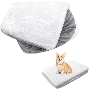Dog Bed Covers Replacement Washable (Cover Only), Waterproof Dog Bed Covers Washable-Easy to Remove, Plush Dog Pillow Cover, Soft and Comfortable Puppy Pet Bed Cover