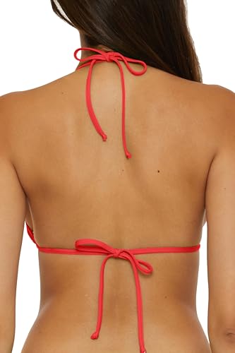 BECCA Women's Standard Color Code Triangle Bikini Top, Adjustable, Tie Back, Swimwear Separates, Fire, Large3