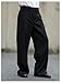 Verdusa Men's Wide Leg Work Dress Pants Button Long Trousers with Pockets Black Large